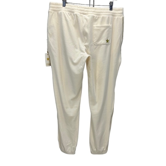 PJ Salvage Drawstring Gold Side Piping Lounge Sleep Jogger Pants - Stone - Large - Picture 2 of 9